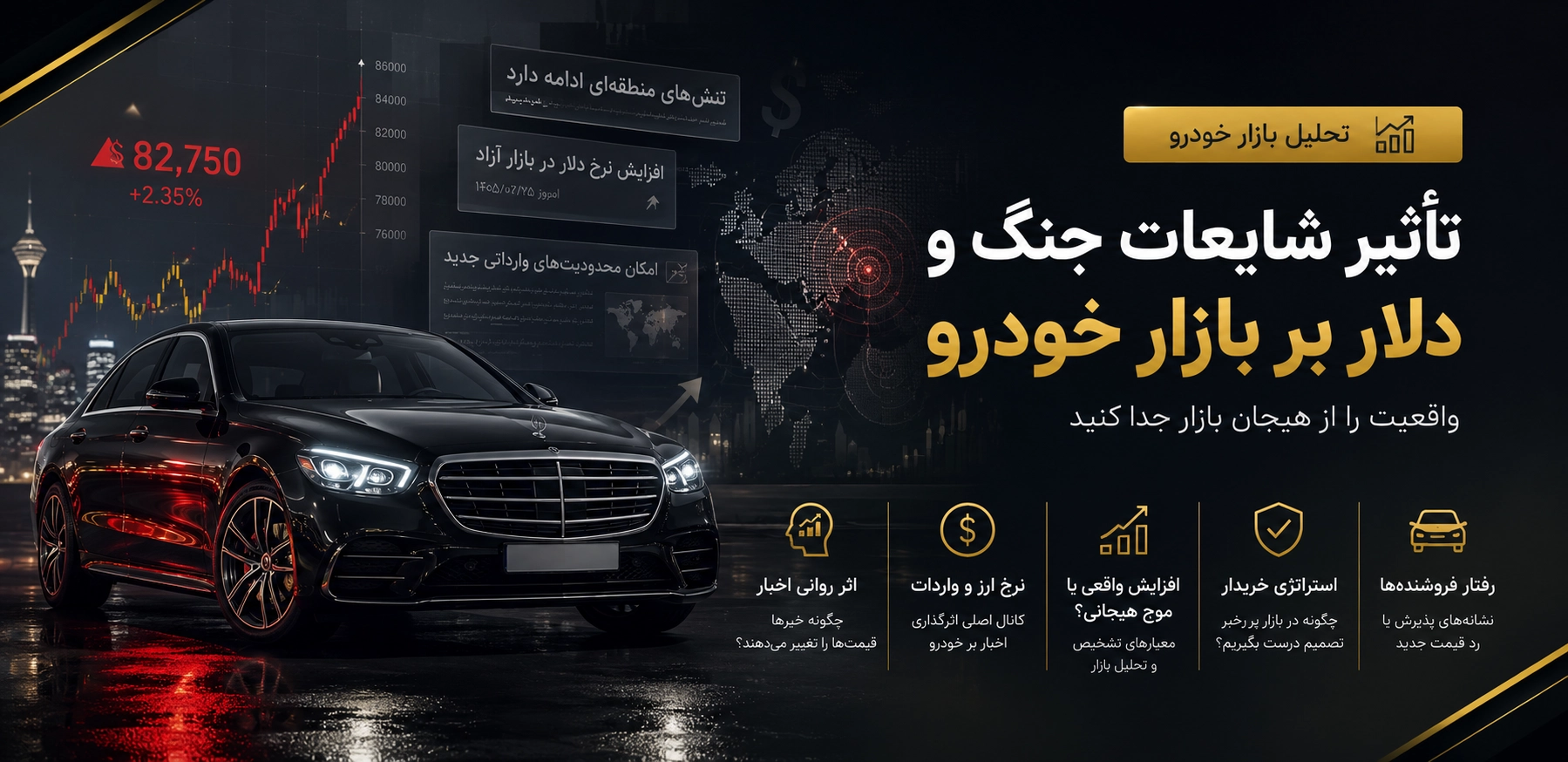 جنگ، نرخ ارز و قیمت خودرو؛ بازار خودرو چطور به اخبار سیاسی واکنش نشان می‌دهد؟